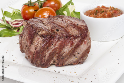 Grilled Beef Steak Isolated On a White Background