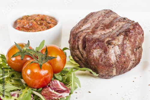 Grilled Beef Steak Isolated On a White Background