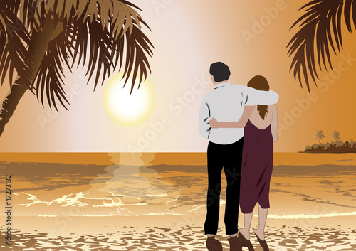 couple in the tropical island