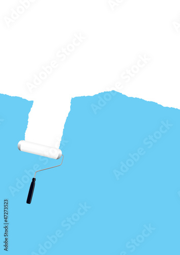 blue paint roller background