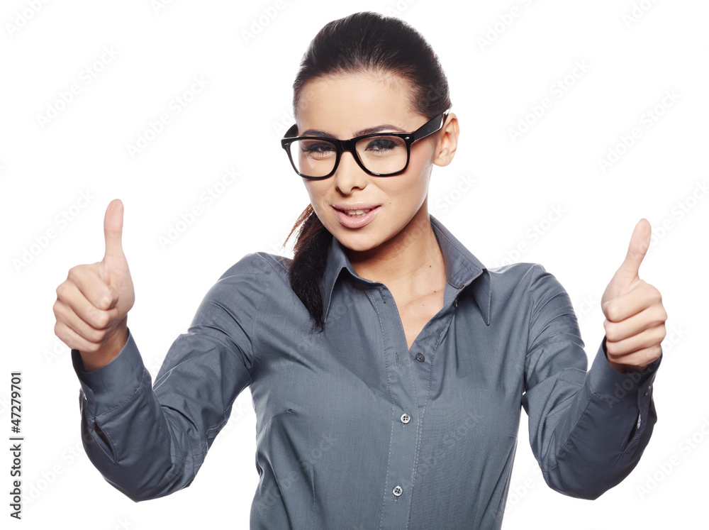 Happy smiling business woman with ok hand sign Happy smiling business woman with ok hand sign