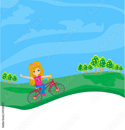 little girl riding a bicycle