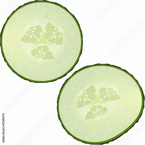 Fresh slices of cucumber