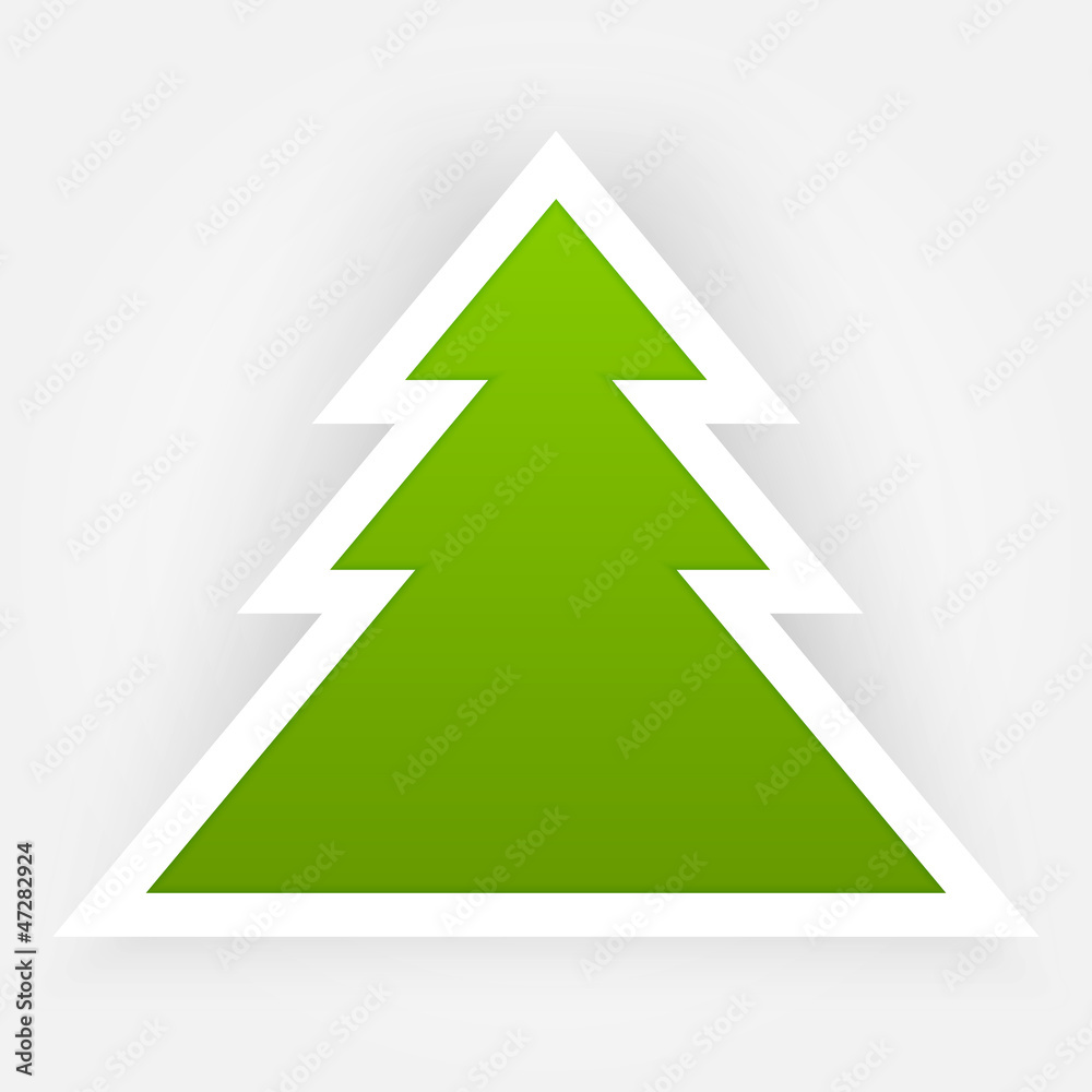 Green Paper Vector Christmas Tree Applique. Green Paper Vector Christmas Tree Applique.