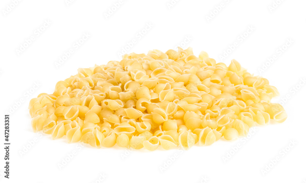 Heap of raw pasta (conchiglie)