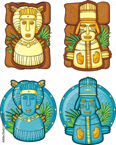 Set of aztecs masks