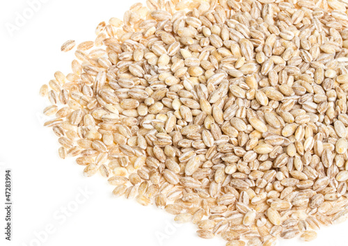 Pile of Pearl Barley isolated on white