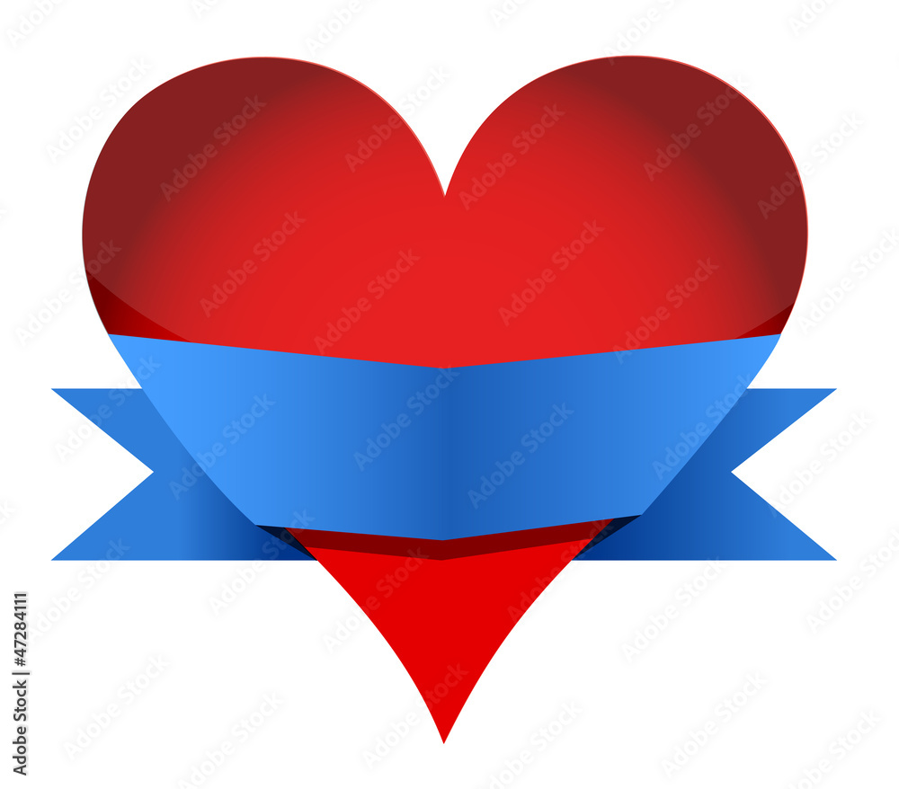 heart with banner heart with banner