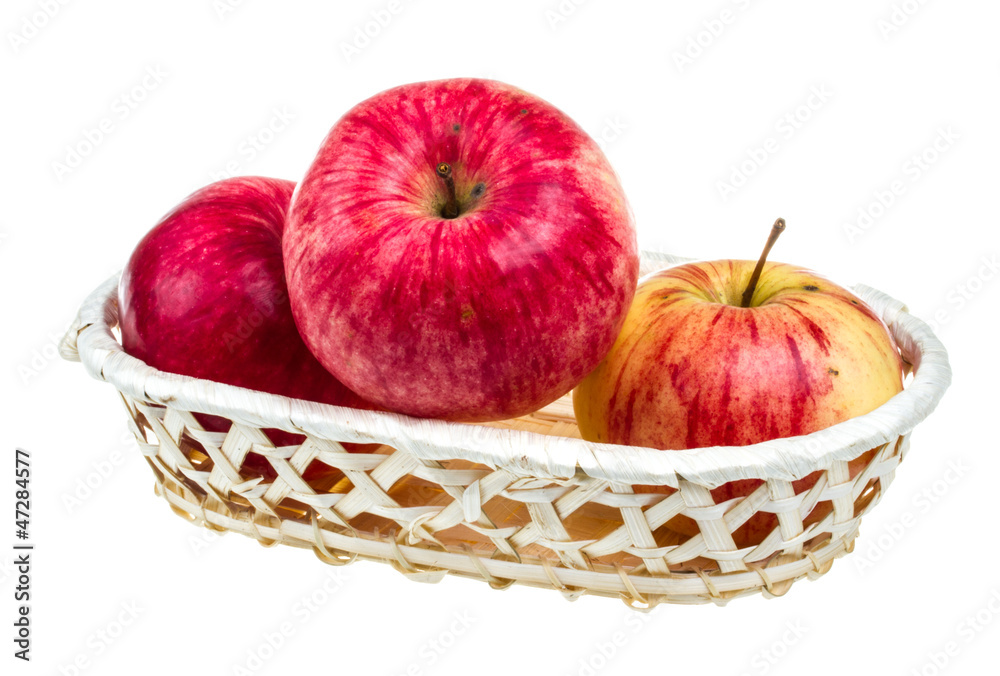 fresh red apples in the dish isolated on white background fresh red apples in the dish isolated on white background