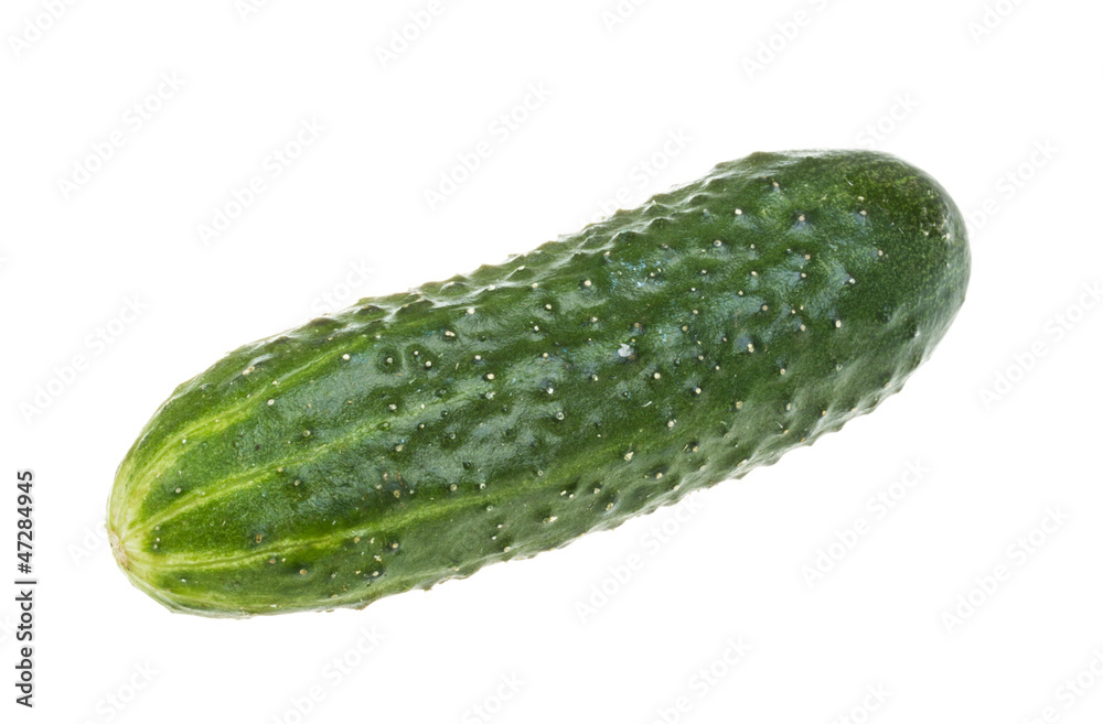 Healthy food. The green cucumbers isolated on white background Healthy food. The green cucumbers isolated on white background
