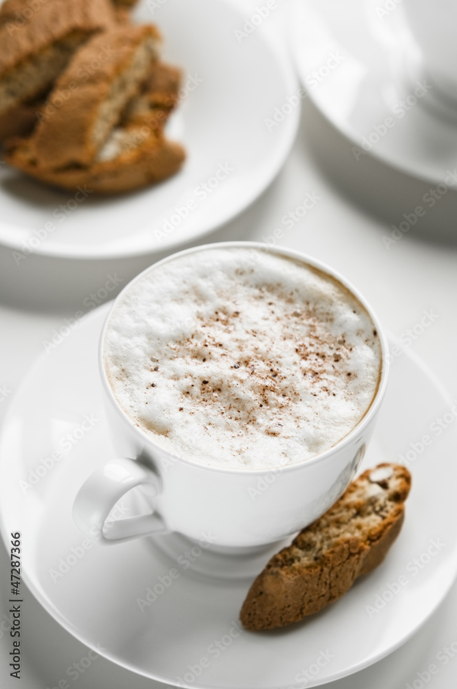Coffee cup with cantuccini Coffee cup with cantuccini