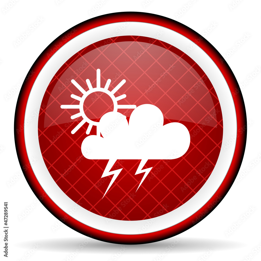 weather red glossy icon on white background weather red glossy icon on white background
