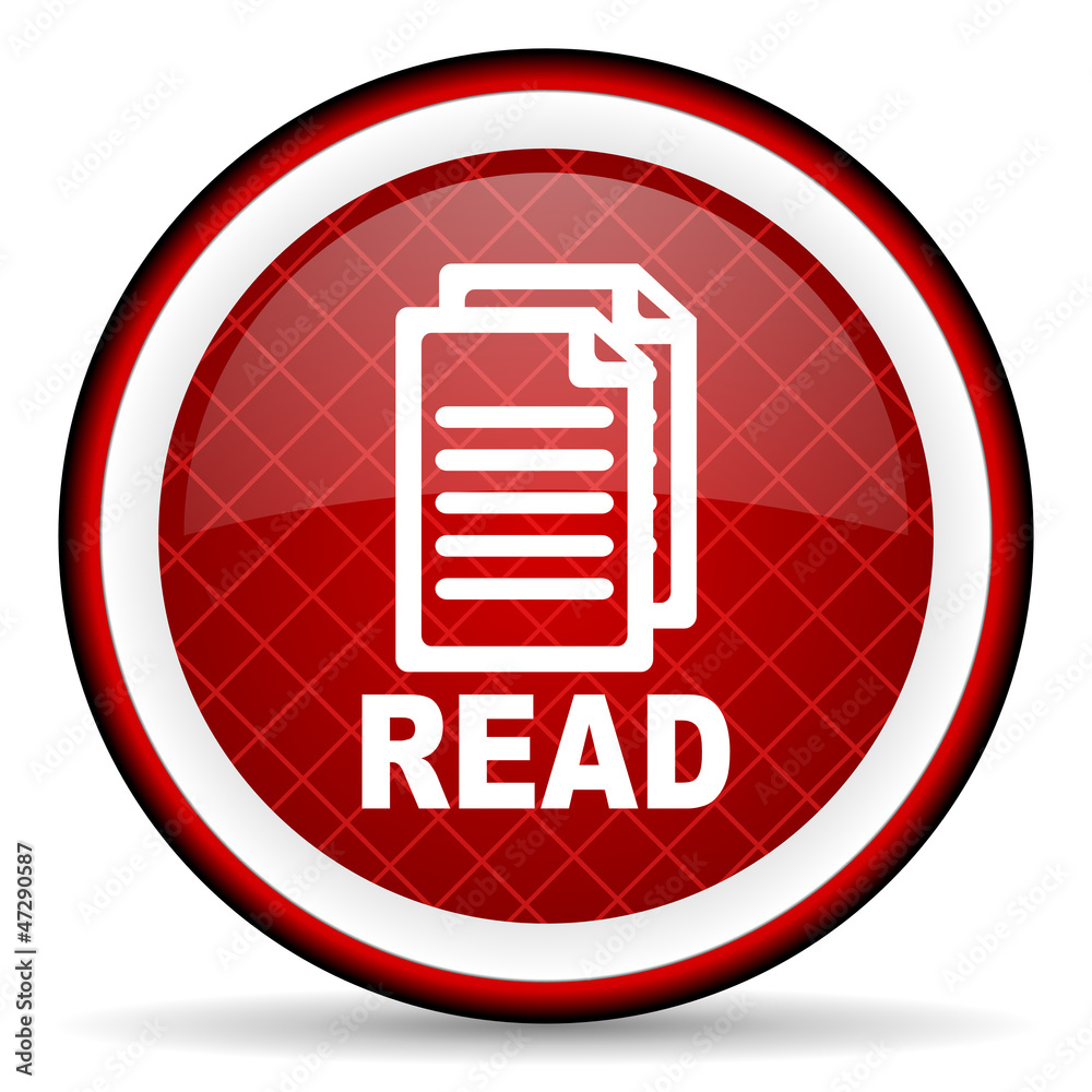 read red glossy icon on white background read red glossy icon on white background