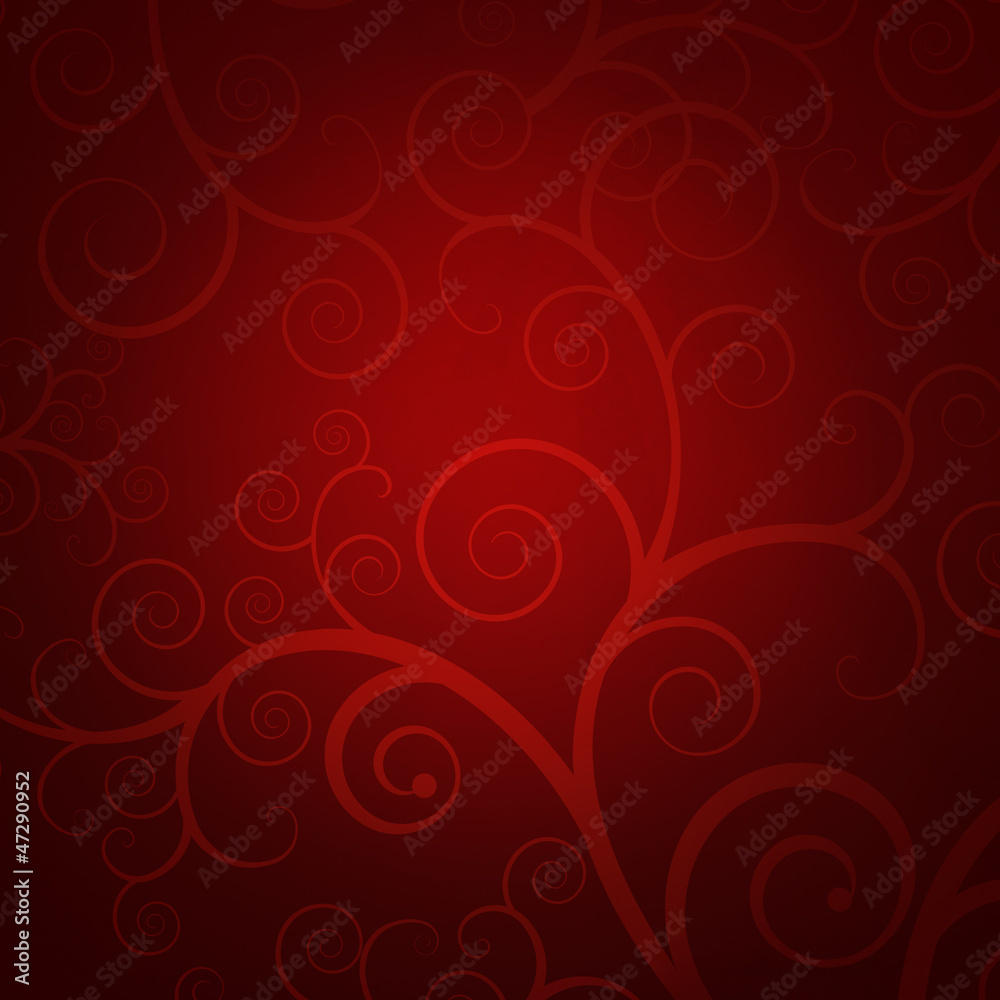 Elegant red background with golden swirls Elegant red background with golden swirls