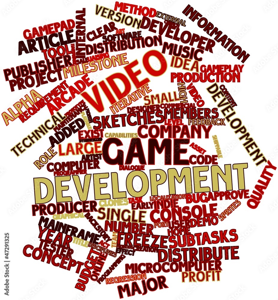 Word cloud for Video game development Stock Illustration | Adobe Stock