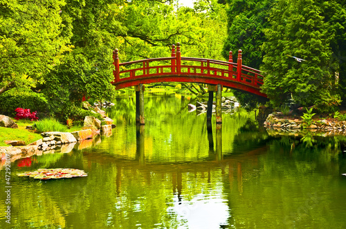 Εκτύπωση καμβά Bridge in japanese garden