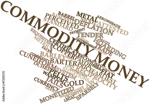 Obraz w ramie Word cloud for Commodity money