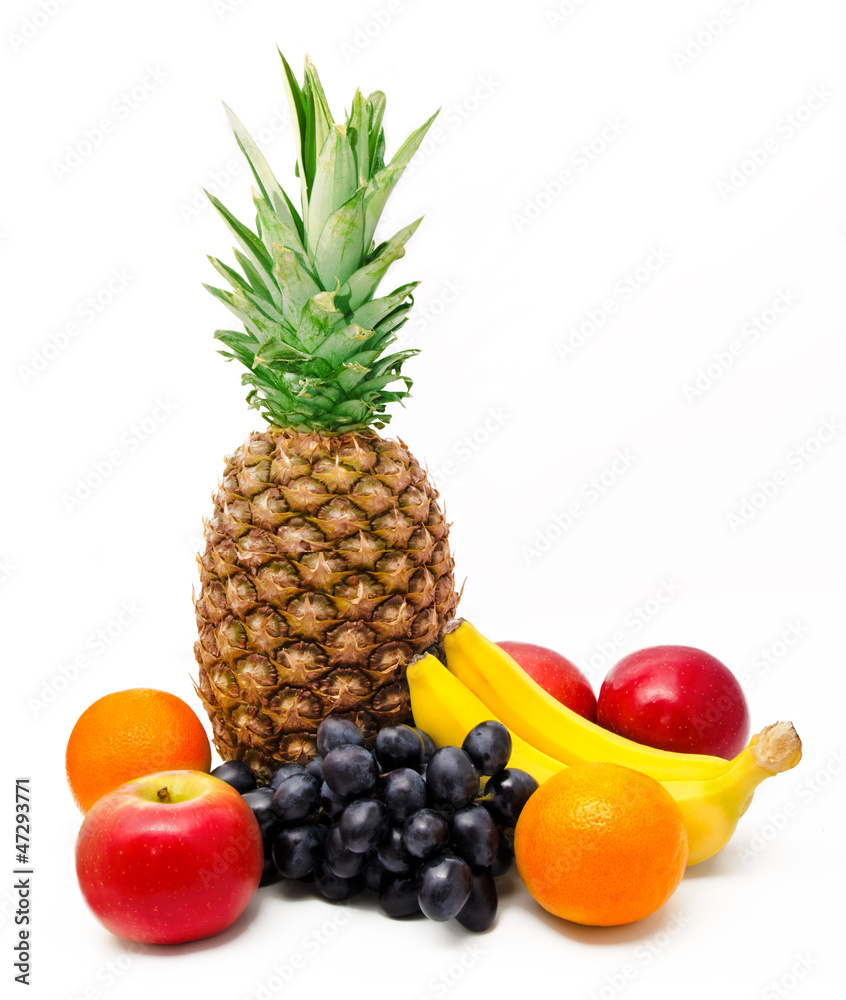 Assortment of exotic fruits isolated Assortment of exotic fruits isolated