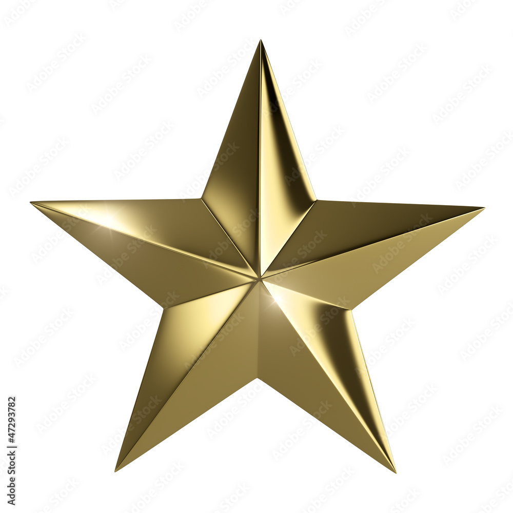 Obraz premium Golden star isolated with clipping path