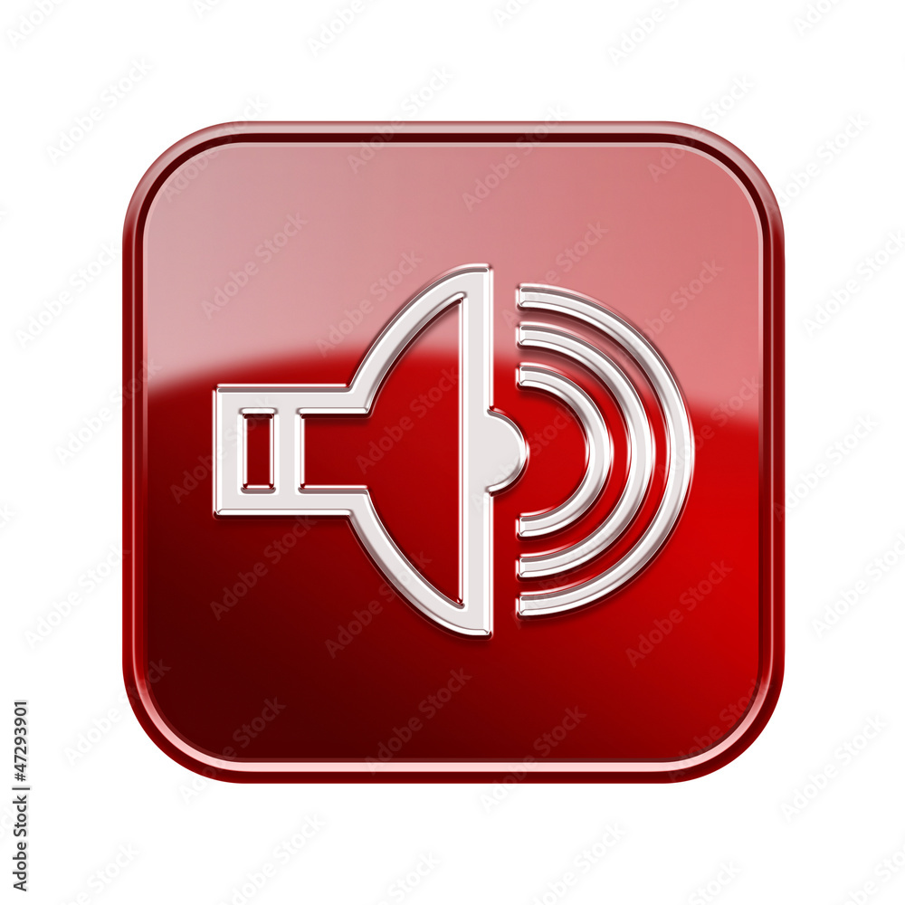 Speake icon red, isolated on white background Speake icon red, isolated on white background