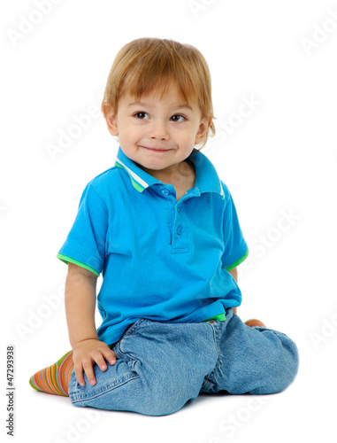 cute little boy, isolated o...