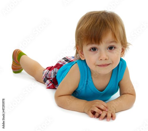 cute little boy, isolated on white