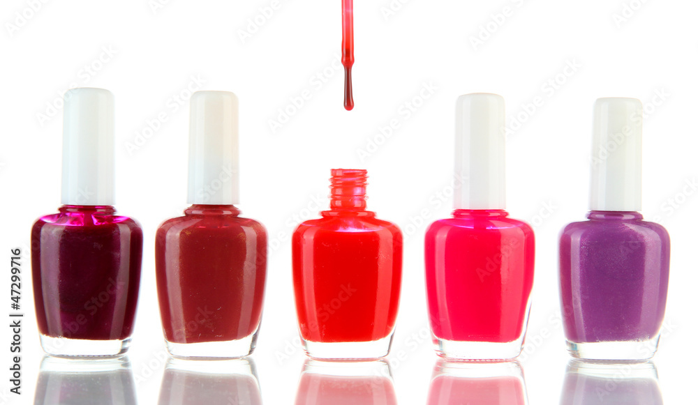 set of nail polishes isolated on white set of nail polishes isolated on white
