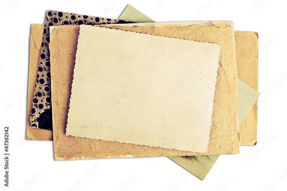 Naklejka premium vintage bacground with albums, letters, photos