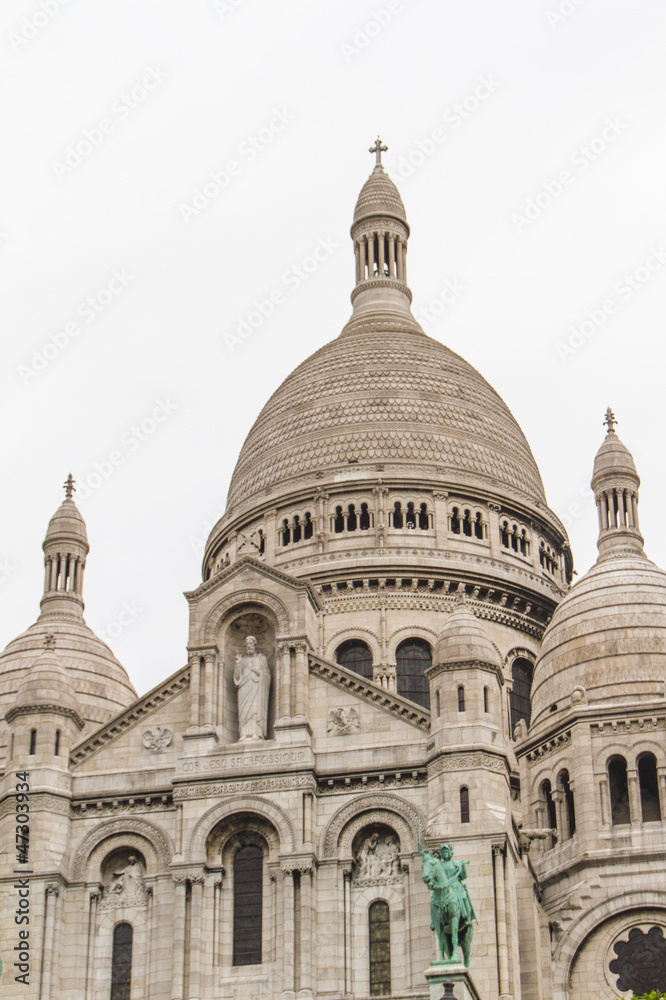 The external architecture of Sacre Coeur, Montmartre, Paris, Fra