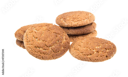 Heap of delicious cookies isolated on white background