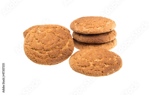 Heap of delicious  cookies isolated on white background