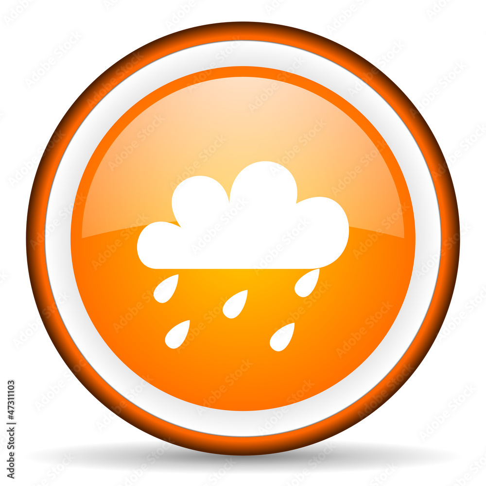 weather orange glossy circle icon on white background weather orange glossy circle icon on white background