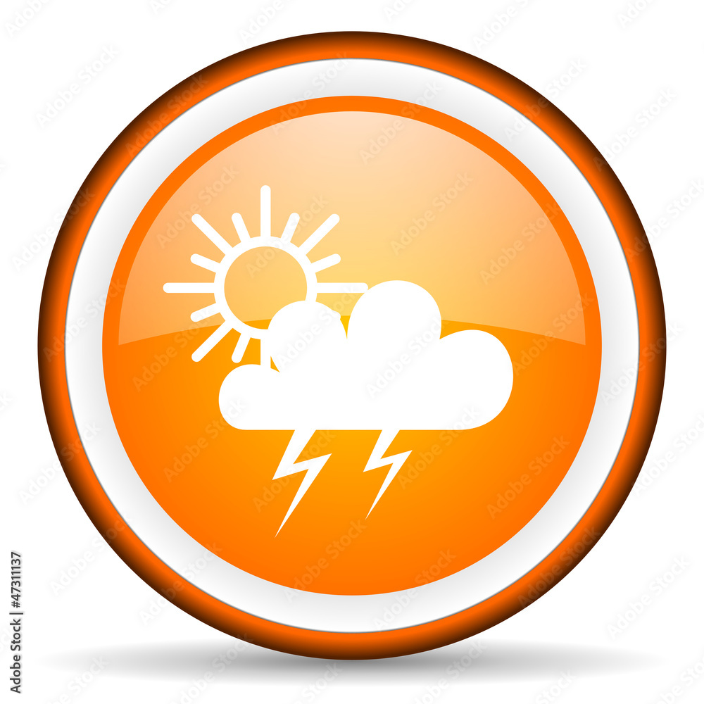 weather orange glossy circle icon on white background weather orange glossy circle icon on white background