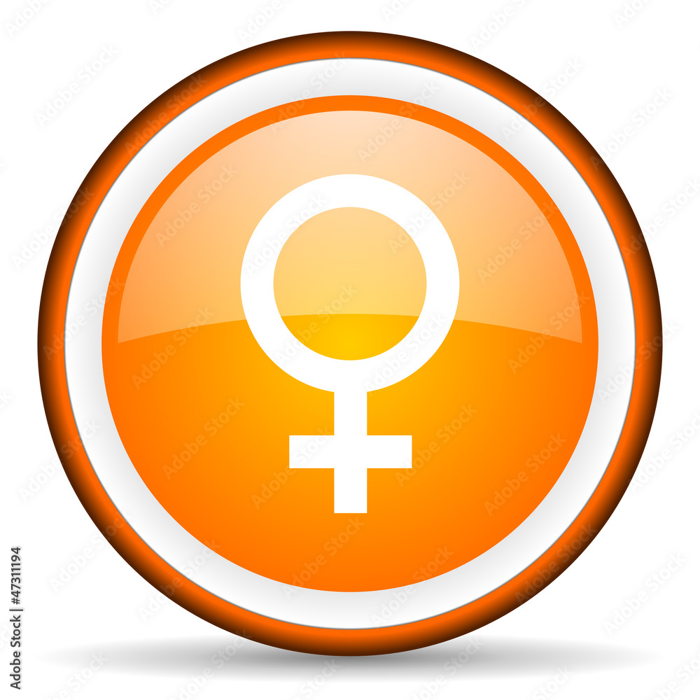 sex orange glossy circle icon on white background sex orange glossy circle icon on white background