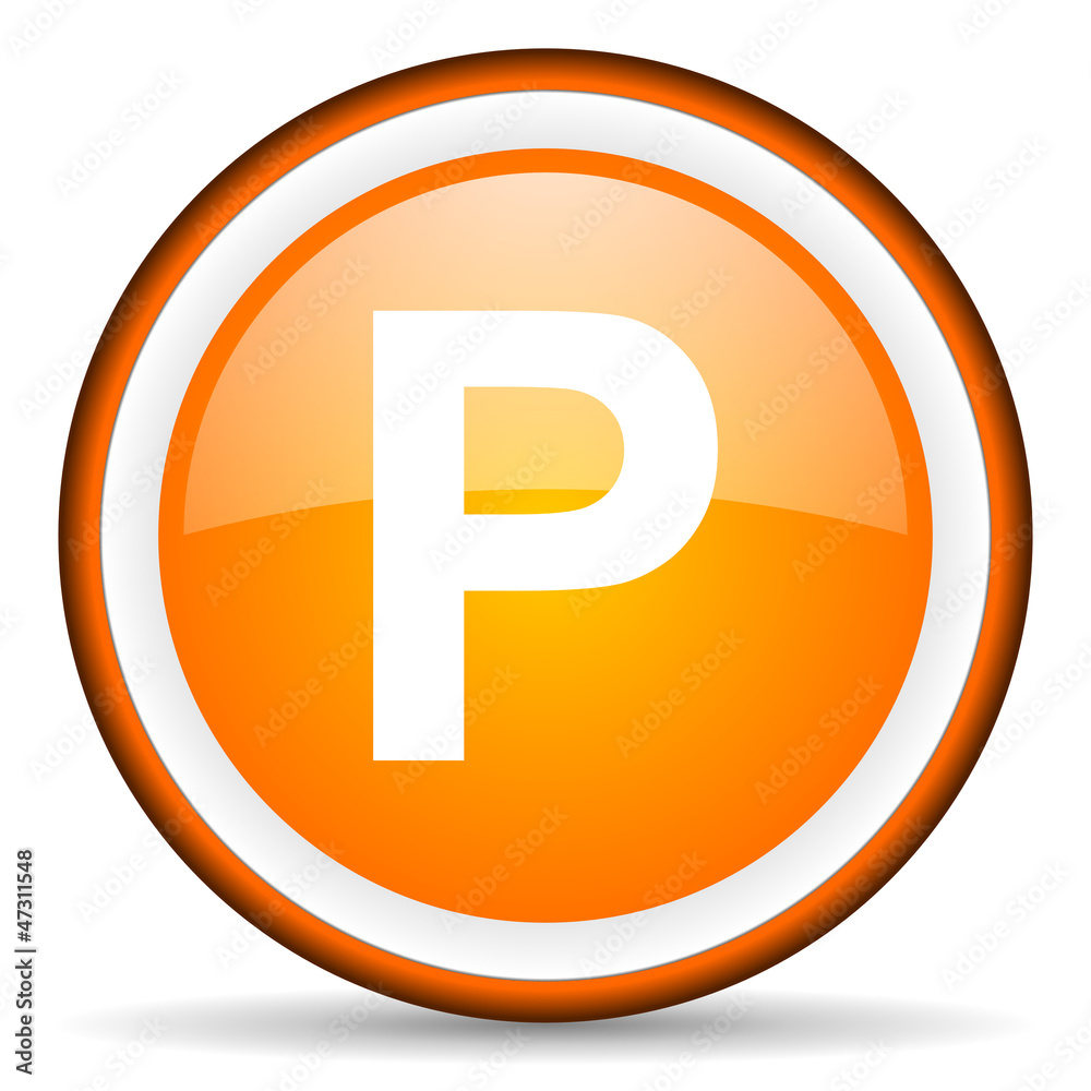park orange glossy circle icon on white background park orange glossy circle icon on white background