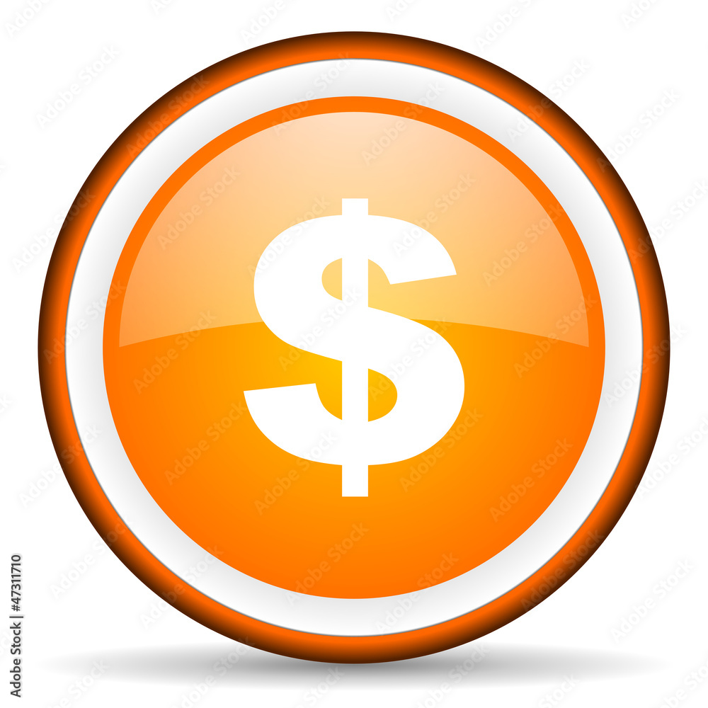 us dollar orange glossy circle icon on white background us dollar orange glossy circle icon on white background