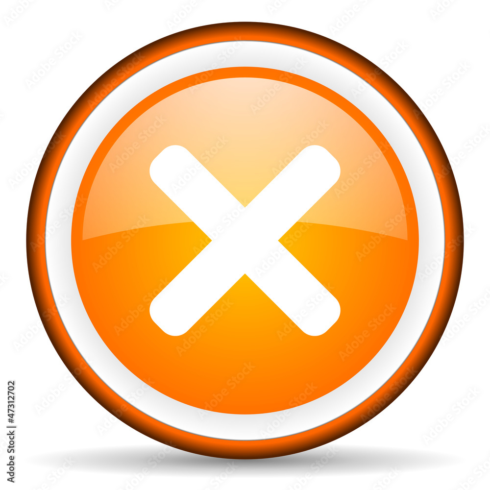 cancel orange glossy circle icon on white background cancel orange glossy circle icon on white background