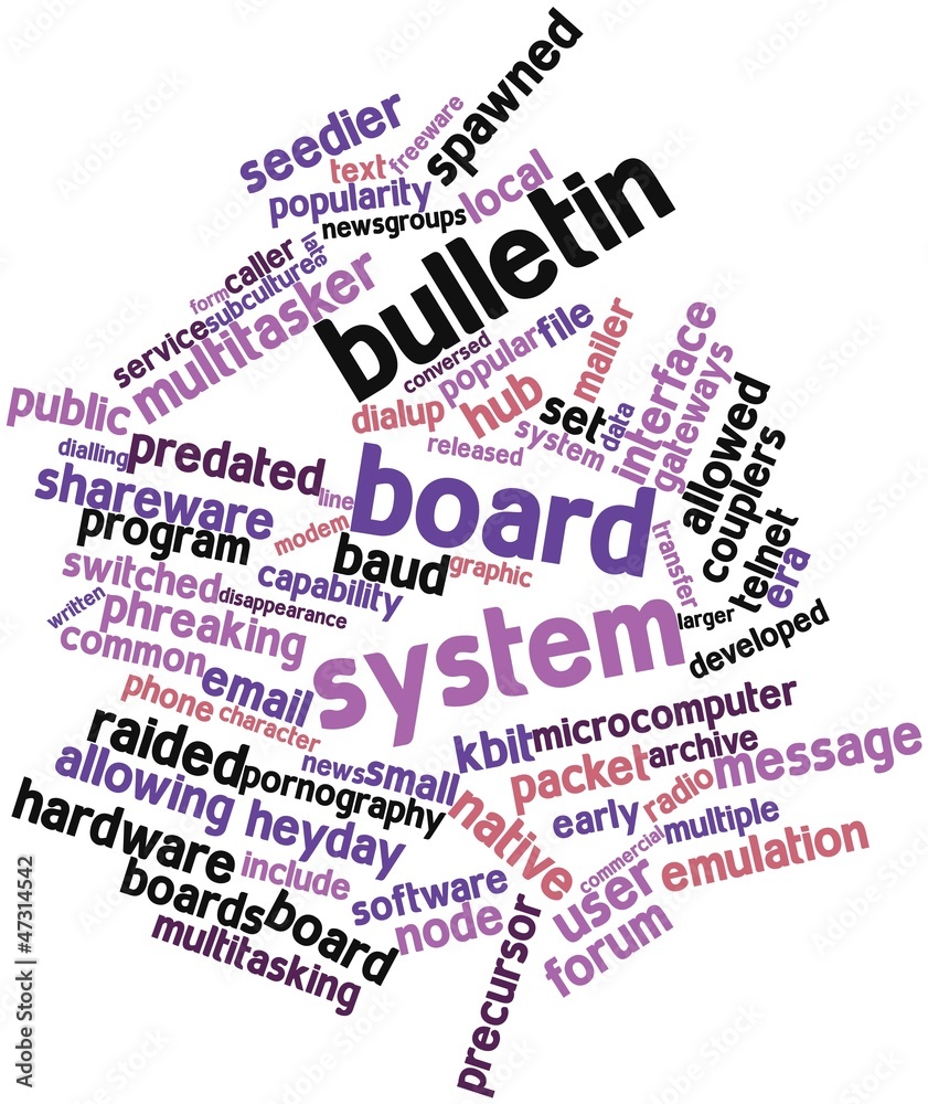 Word cloud for Bulletin board system Stock Illustration | Adobe Stock