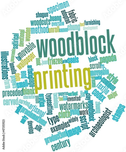 Word cloud for Woodblock printing