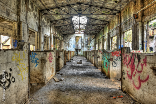 Abandoned stable in a former coal mine