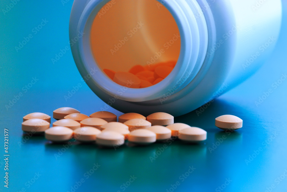 Pill box and pills Pill box and pills
