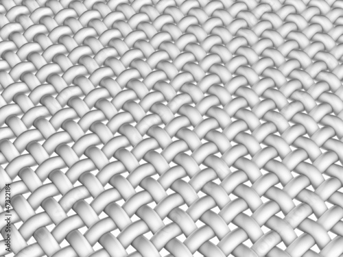 3D rendered illustration of interlaced fiber on white
