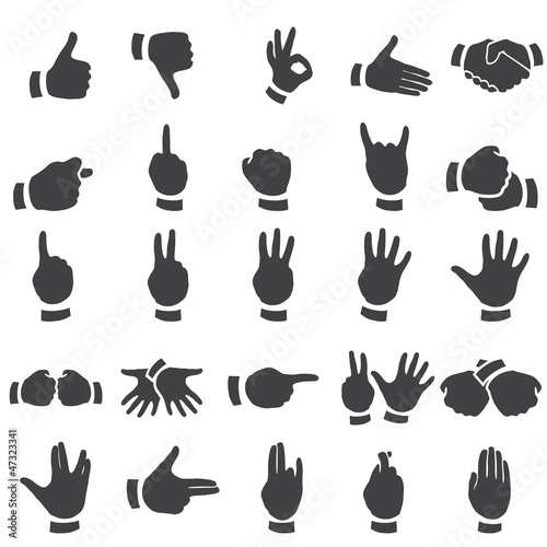 set of desture icons - silhouette