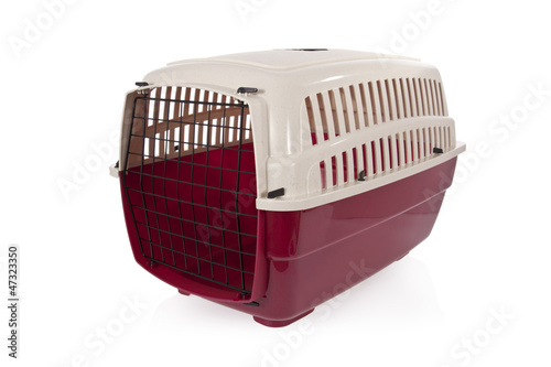 pet carrier isolated on a white background.