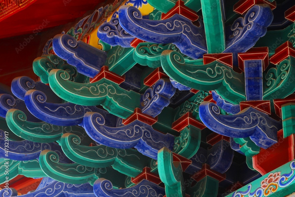 Decorations of a Chinese Buddhist temple.