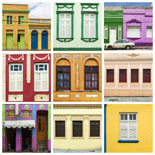 Collage di case colorate in Brasile photo