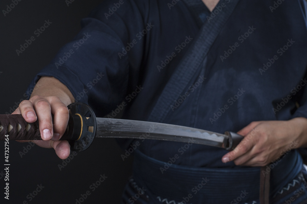 kendo fighter in the studio, sward