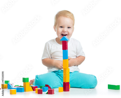 kid playing toy blocks  iso...