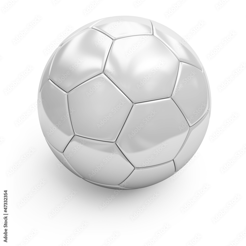 Fototapeta premium White soccerball. Closeup.