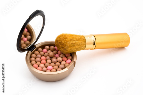 Blush with  makeup brush